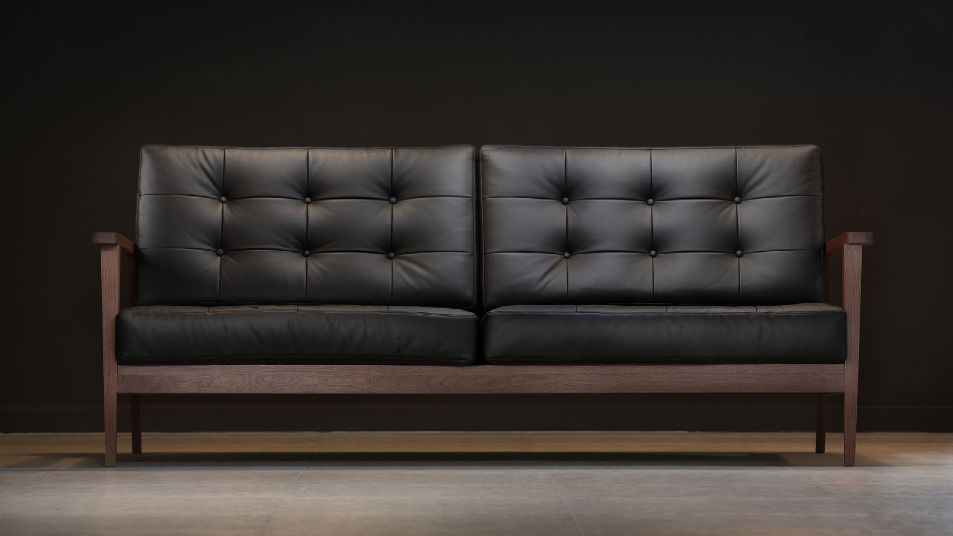 The Mid Century Show Wood Sofa Black, Leather And Wood Sofa Bed