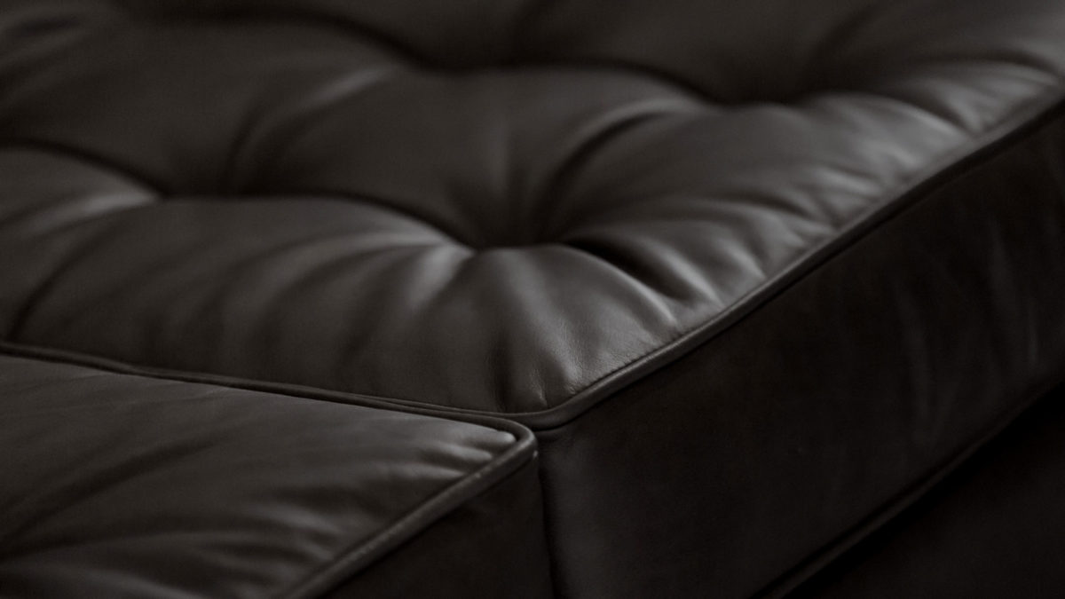 The Square Arm Sofa, Black Leather