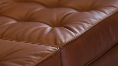 The Square Arm Sofa, Brown Leather